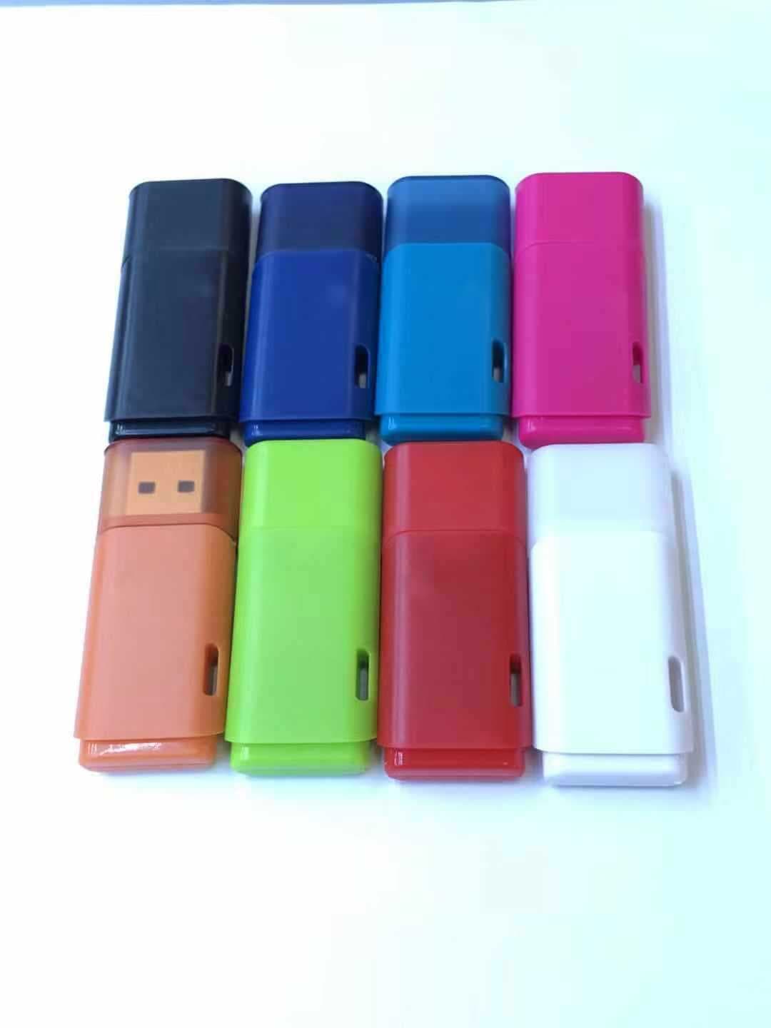 Wholesale Plastic USB Flash Drive Cases - Color Printing and Silk Screen Printing Available, Multiple Colors, Factory Direct