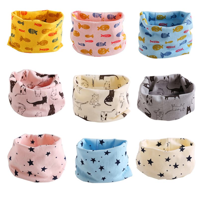 Adorable Cartoon Baby Scarf, Infant Neck Warmer, Unisex Children's Cotton Warm Neck Cover, Factory Direct