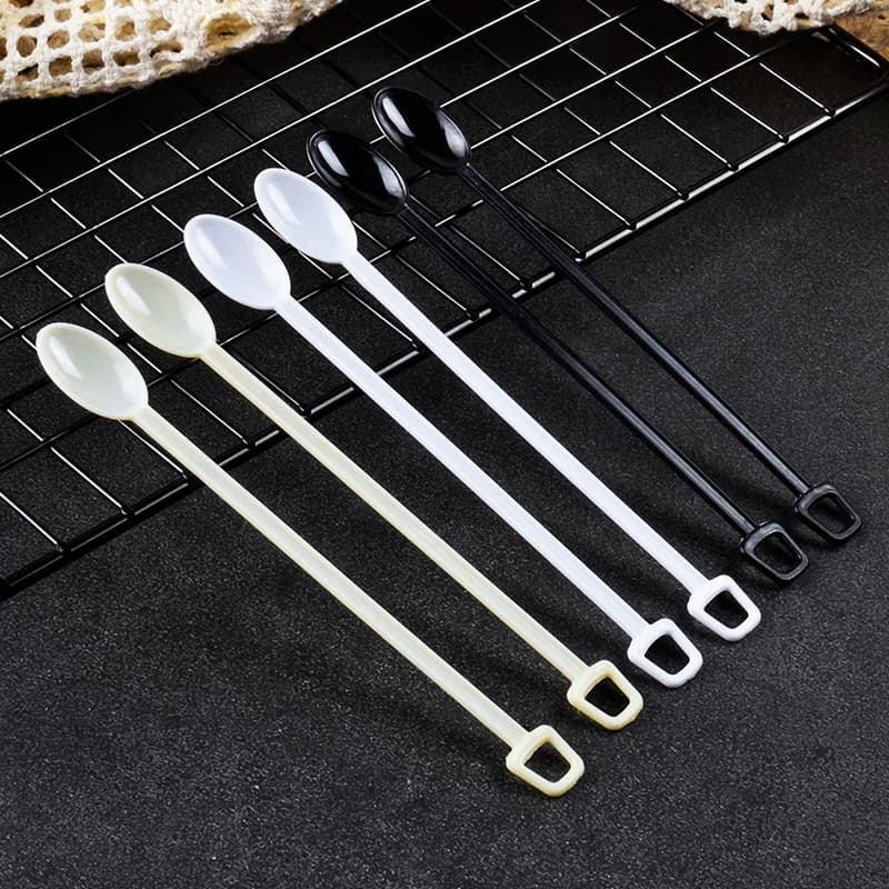 Disposable coffee spoon long handle juice drink small spoon white ps plastic coffee stirring stick spoon 2000 pieces
