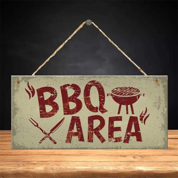 Foreign trade wooden plate barbecue decoration hanging wood BBQ decoration