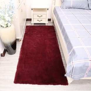 Factory Supply Faux Rabbit Fur Carpet Winter Bedroom Office Non-Slip Suede Solid Faux Otter Soft Fluffy Floor Mat