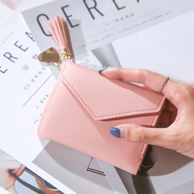 Factory Direct New Women's Wallet with Tassel Pendant, Pebble Grain Card Holder Coin Purse, Wholesale Stock