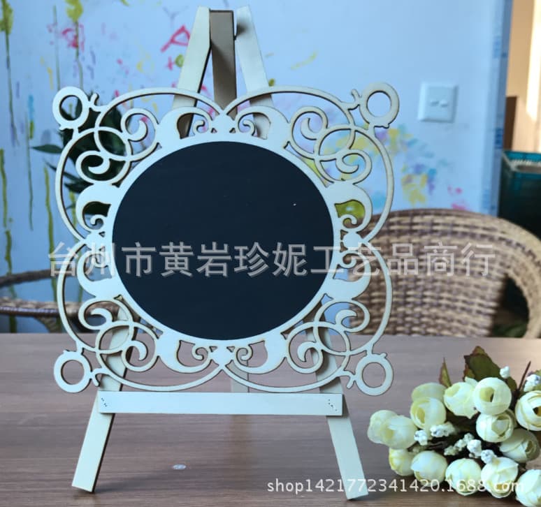 Wooden Creative Standup Blackboard Storefront Sign Display Blackboard Ornament 18*16CM
