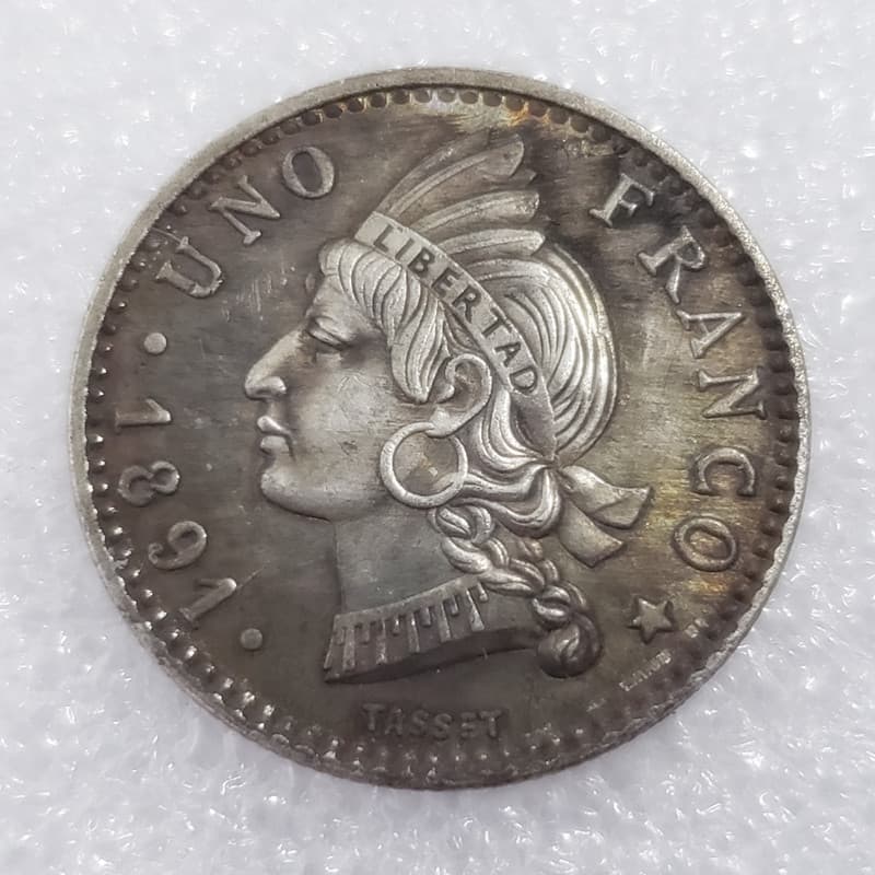 Antique-style Craft 1891 Brass Silver-Plated Antique-Finished Silver Dollar Wholesale #991