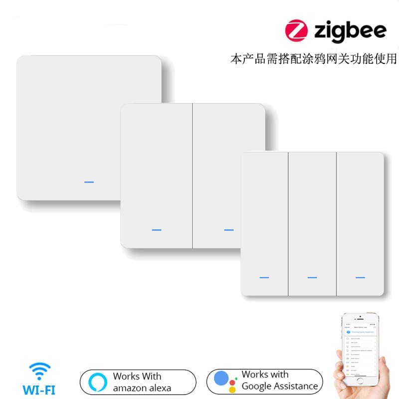 Zigbee Graffiti Smart Wall Switch, Smart Voice Control for Home Use, 1-3 Button Switch (APP)