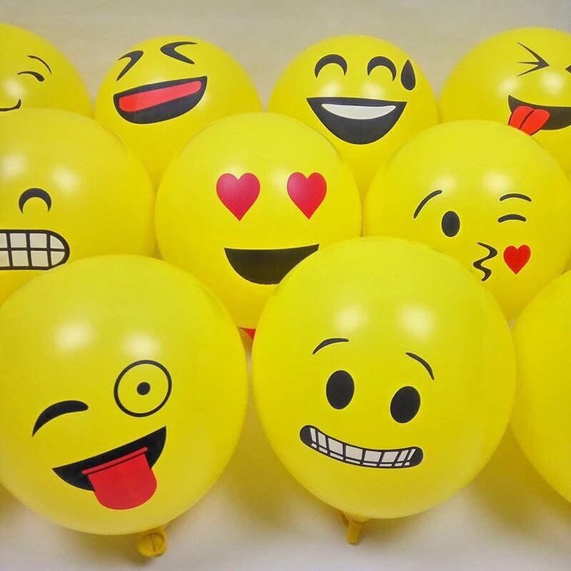 2.8g 12-inch Cartoon Emoji Latex Balloons for Baby Birthday Decoration and Scene Setup, Trendy Balloons