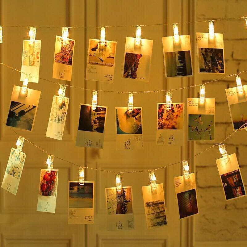 led clip light string photo clip lantern background wall decoration battery box cross-border remote control hanging light party layout
