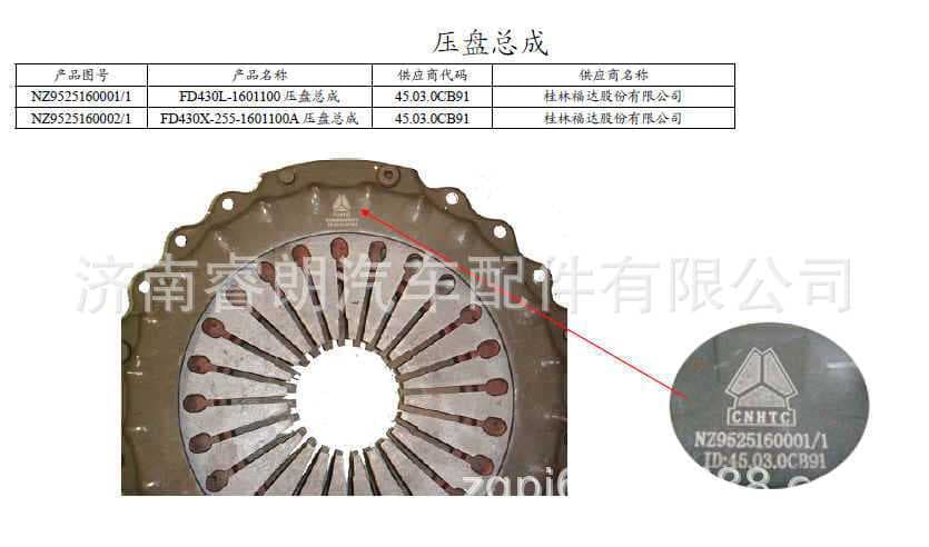 Production and Wholesale of Sinotruk Steyr Howo Haoyun Parts NZ9525160001 Pressure Plate Assembly