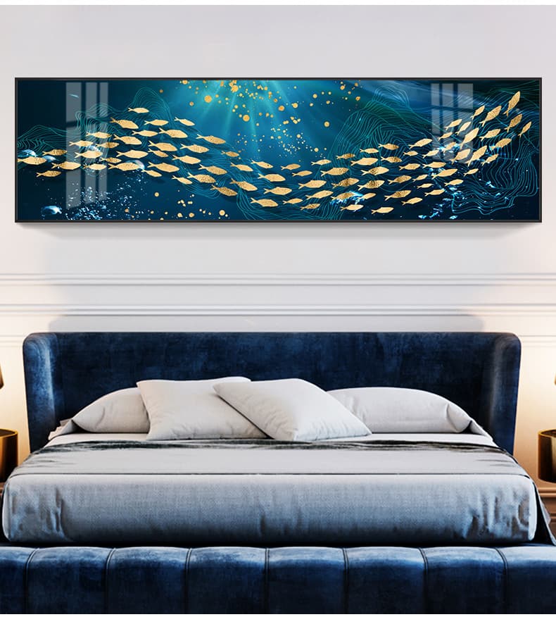 Modern Minimalist Bedroom Headboard Decorative Painting, Hotel Room Background Wall Cozy Mural, Dining Room Light Luxury Wall Art
