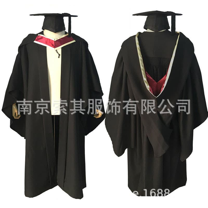 University of Swansea, UK, Bachelor's Suit, Adult Graduation Suit, Master's Suit, Student's Degree Suit with Shawl Hat