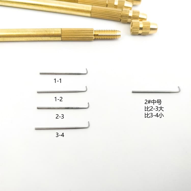 Hand-hooked Copper Rod Hairpiece Crochet Hooks 1-1.1-2.2-3.3-4 Lace Wig Crochet