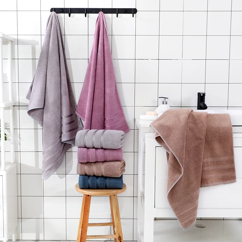 Dark Double Satin Home Adult Bath Towel Soft Absorbent Simple Beach Towel Gift Bamboo Fiber Bath Towel Bamboo Slub Yarn