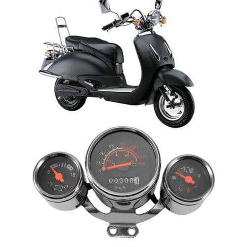 Export Quality All-Metal Shell Motorcycle Retro Modification Universal Dual Gauge Speedometer Odometer