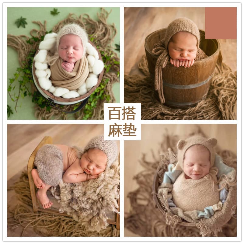 New Cross-border Children's Photography Prop, Baby Photo Mat Blanket, Newborn Photography Burlap Decorative Background Cloth