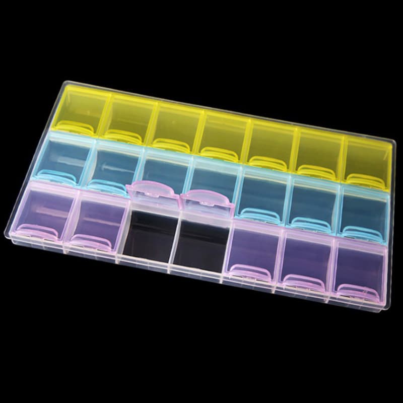 DIY Diamond Painting Tool 56-Grid Bead Storage Box 28-Grid Storage Bottle Set with Colorful Independent Lids