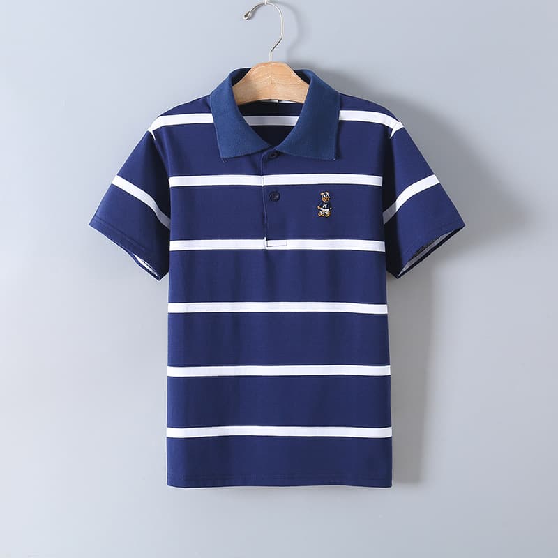 Children's Short Sleeve Cotton Polo Shirt for Boys and Girls, Summer Casual Wear