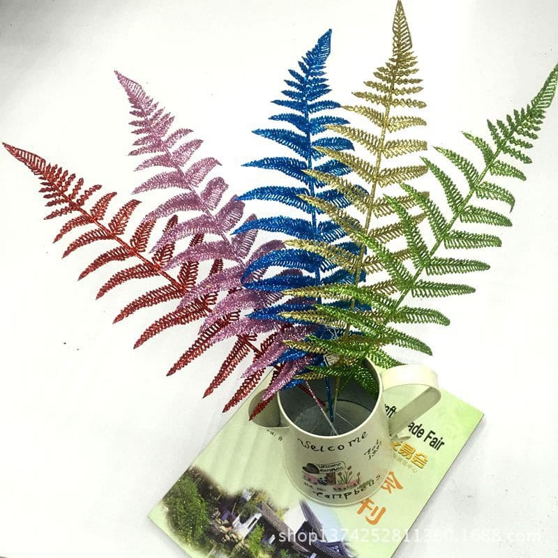 Empty Mesh Eucalyptus Leaves Direct Factory Supply Various Net Leaves Gold/Silver Glitter Multi-color Christmas Leaf Accessories