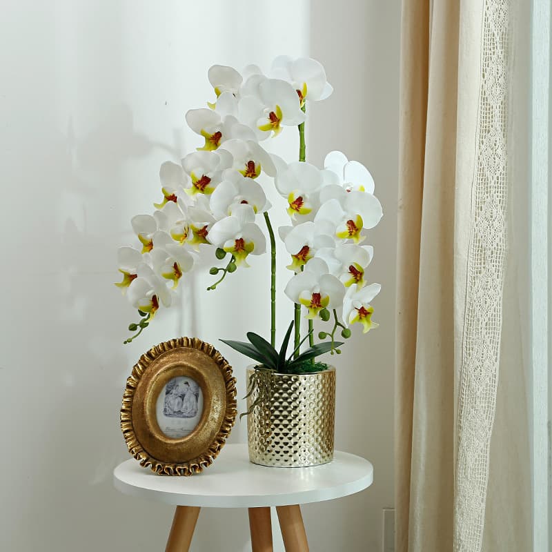 Phalaenopsis Simulation Flower Decor Living Room Realistic Orchid Fake Flower Nordic Minimalist Desktop Floral Arrangement Dining Table Flower