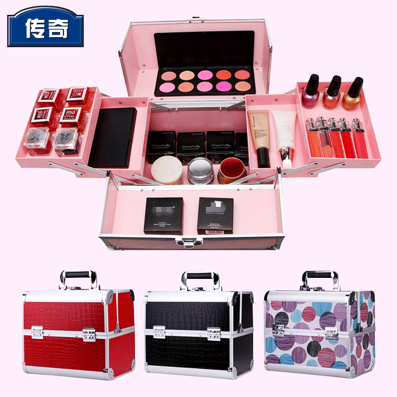 Professional Makeup Artist Follow-Up Makeup Large Portable Handheld Home Aluminum Alloy Makeup Case Multi-Layer Nail Art Box