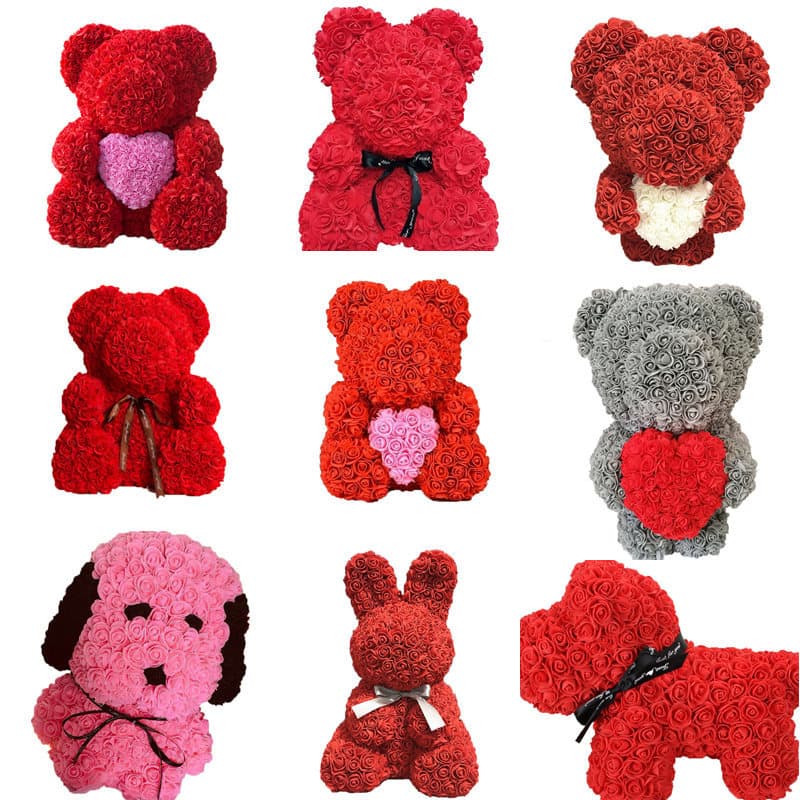 Factory Wholesale New Rose Bear Valentine's Day Gift Forever Hugging Bear for Girlfriend Wedding Gift