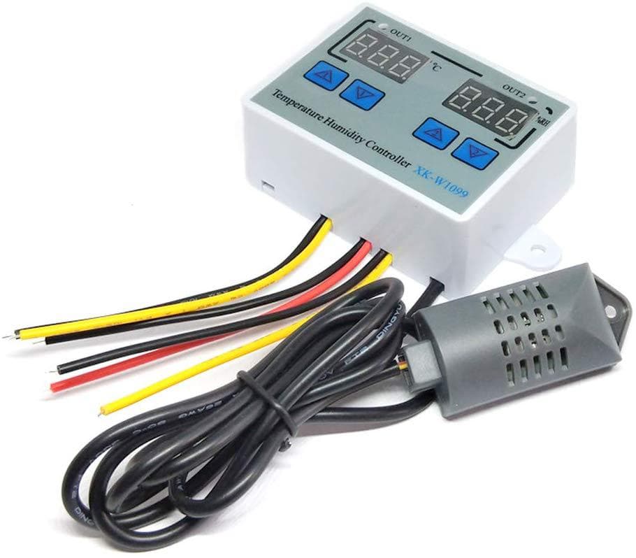 XK-W1099 Intelligent Digital Display Temperature and Humidity Controller Dual-Purpose for Temperature and Humidity Control Greenhouse Incubation Constant Humidity