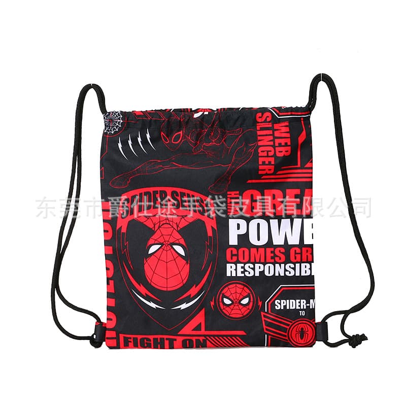 Spider-Man Fitness Polyester Drawstring Bag - Travel Leisure Cinch Backpack, TikTok Viral Drawstring Sack