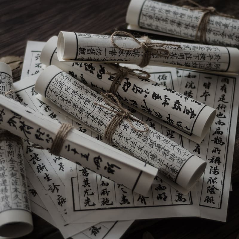 Retro Chinese Style Ancient Book Scroll Sample Room Soft Furnishing Decorative Ornament Prop Ancient Book Page Photography Prop