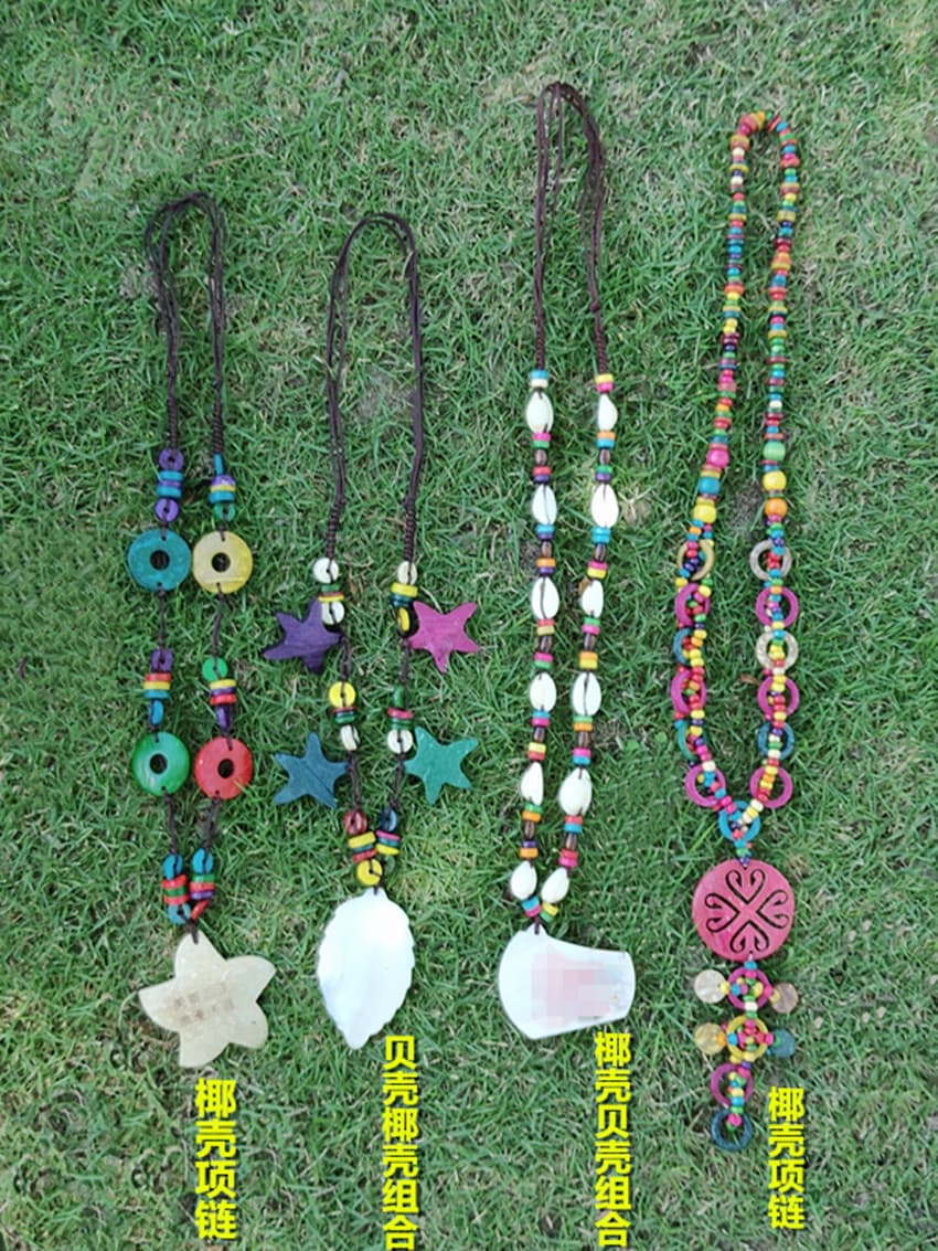 Coconut Shell Necklace Hotel Conference Exhibition Gift Logo Small Souvenir Scenic Spot Night Market Stall Bracelet Creative Pure Handmade