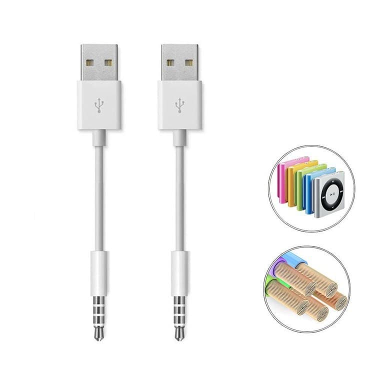 Suitable for Apple IPOD MP3 clip machine data charging cable shuffle data cable 3.5 male to USB