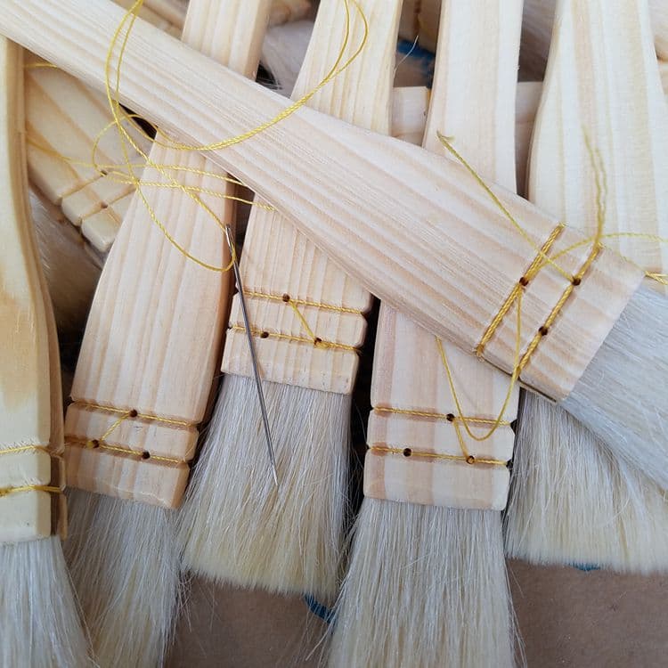 Wooden Handle Stitched Wool Brush, Baking Brush, BBQ Egg Wash Cake Mooncake Greasing Brush, Manufacturer Supply