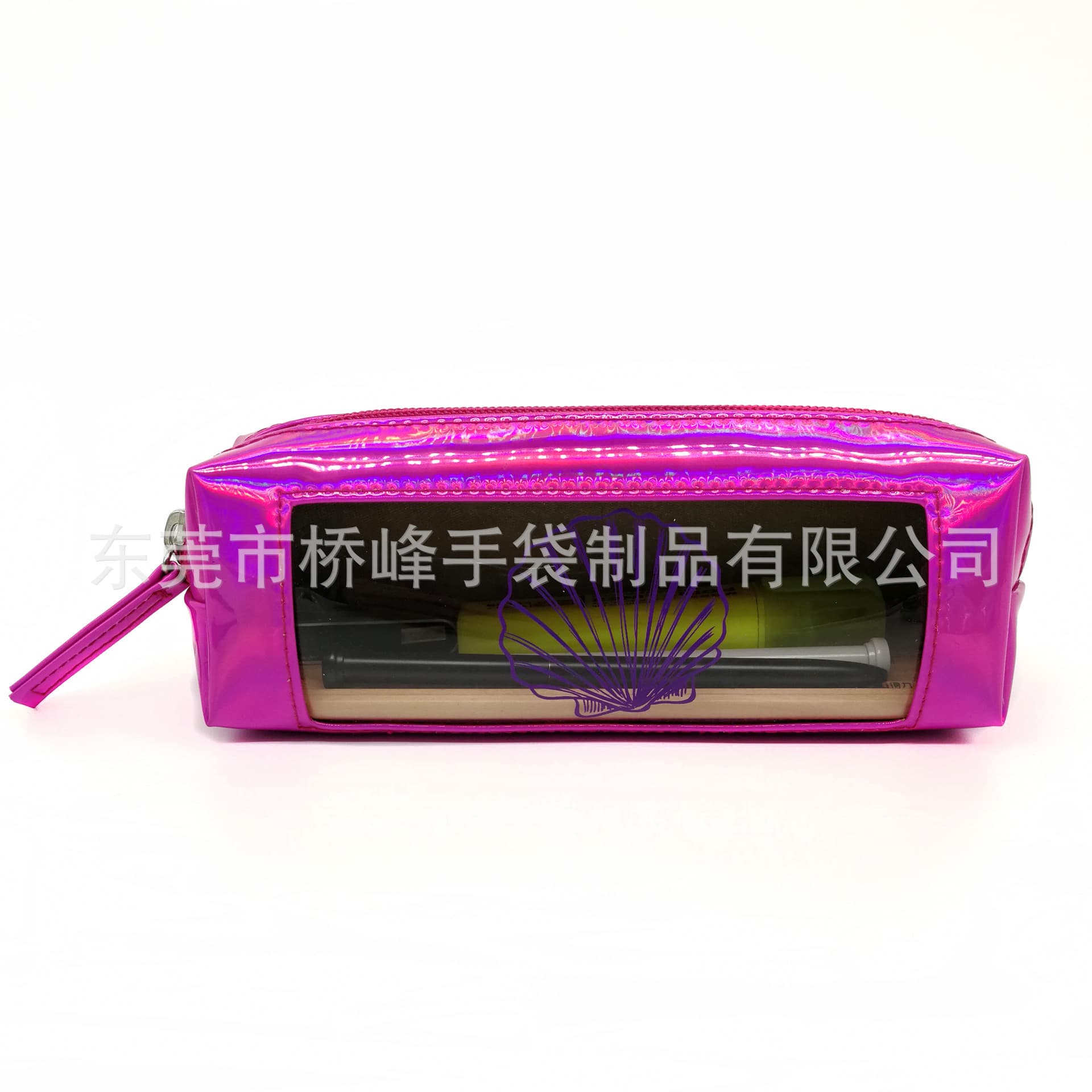 Pencil Bag Factory Direct Sales Mirror PU Direct Selling Mirror PU Simple Student Creative Stationery Box Transparent Shell Customization