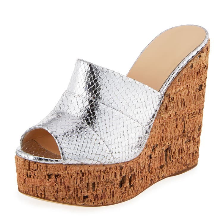 Wedge Sandals_2018 Wood Grain Wedge Sandals Large Size Slippers Tiangao Chengdu Factory Cross-border Supply