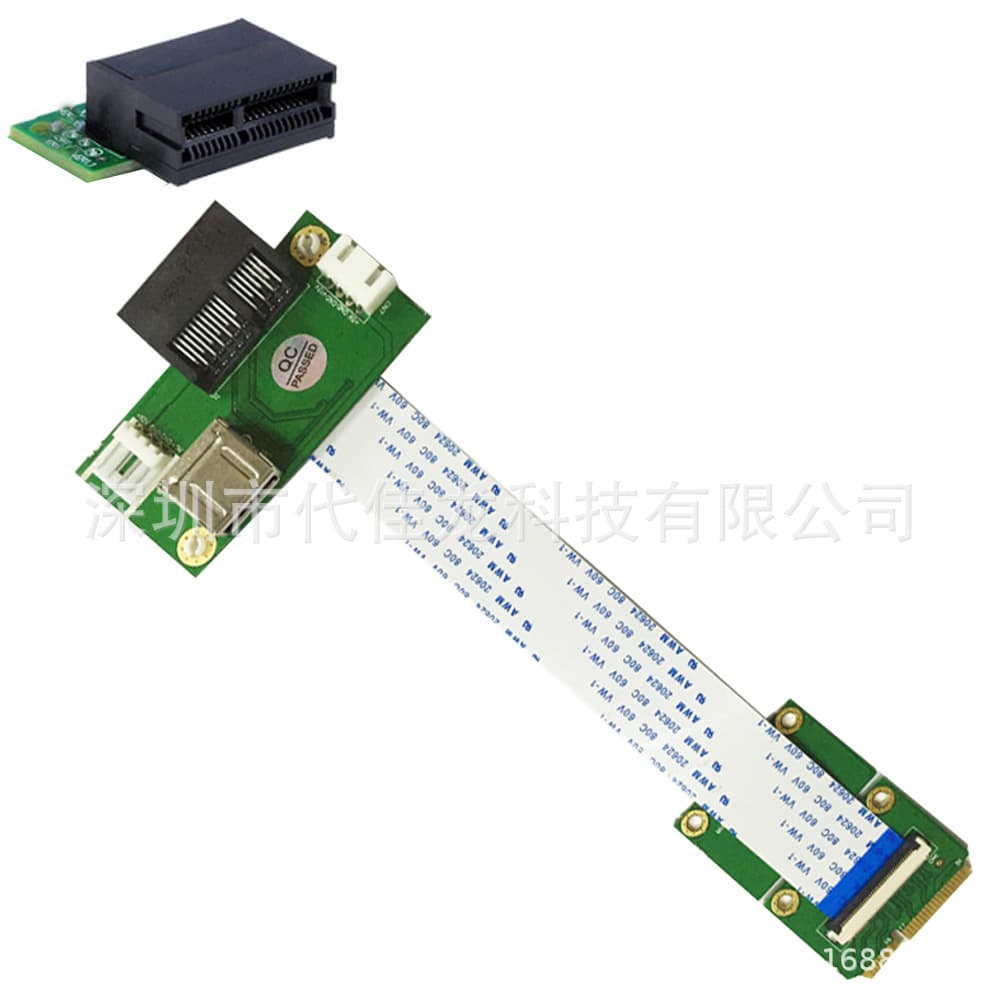 Mini PCI-E to PCI-E X1+USB Riser Card with Speed FPC Cable