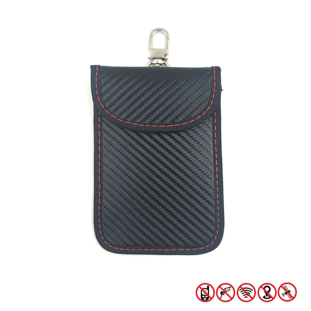 Amazon Best Seller Carbon Fiber Pattern RFID Blocking Key Pouch, Car Key Signal Shielding Bag, Anti-Theft Case