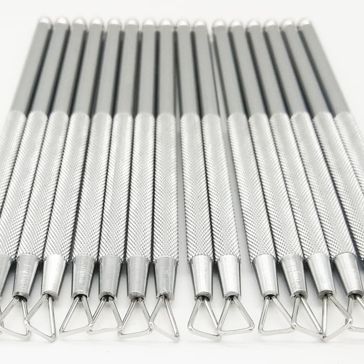 Wholesale Stainless Steel Nail File Pusher Single Head Triangle Nail File Cuticle Remover Tool