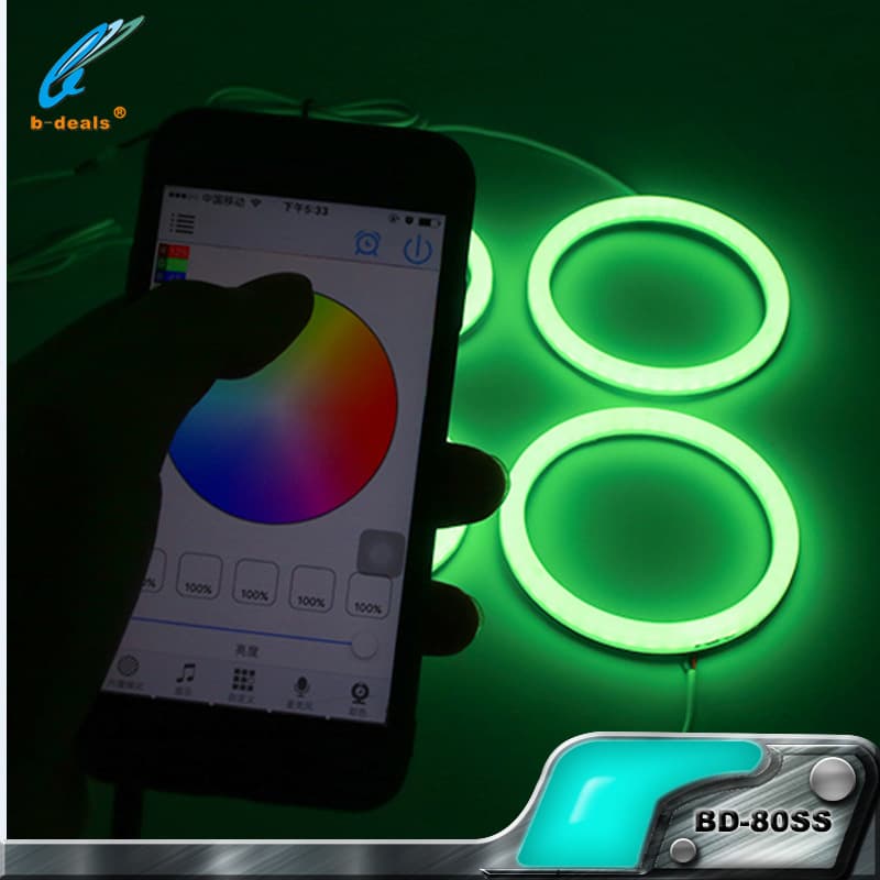 Car LED Angel Eye Halo Cotton Light RGB Color-Changing Angel Eye Kit with WiFi Mobile Remote Control