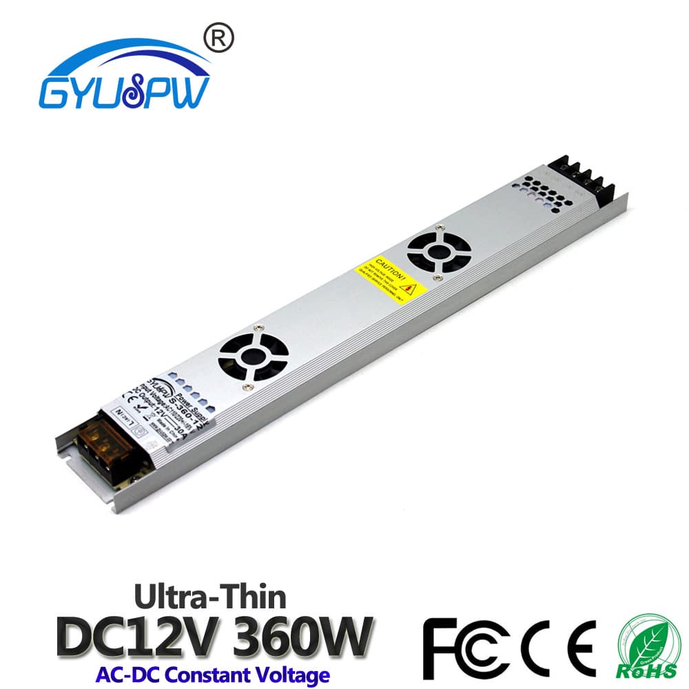 LED Ultra-Thin Switching Power Supply for Pull Cloth Light Box, 12V 360W DC Power Supply, AC220V to DC12V Driver