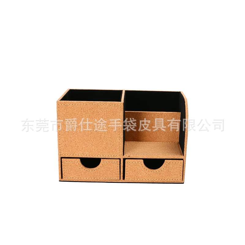 Factory Custom Retro Cork Jewelry Box, Multi-functional Brown Solid Wood Display Stand, Wood Grain Cosmetic Storage Box