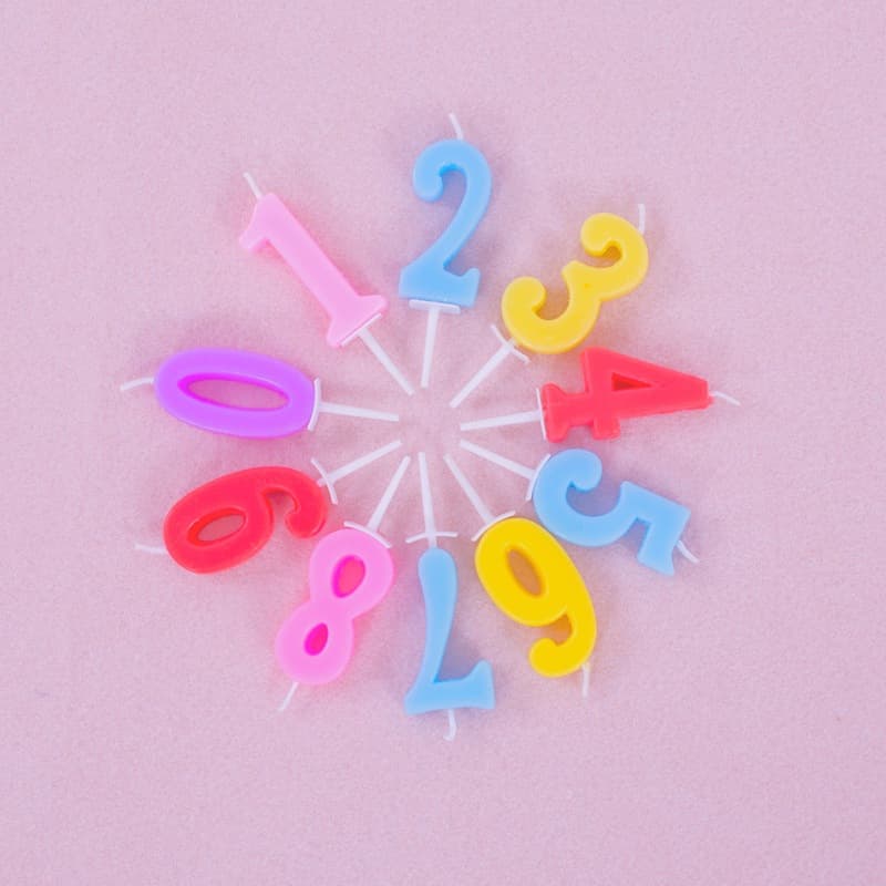Blue Kids Birthday Number Creative Gift Confession Cake Decoration Packaged Colorful Numbers Purple Atmosphere Candles