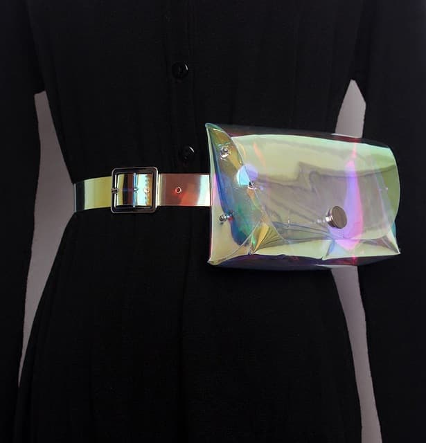2019 Spring/Summer New 3D Geometric PVC Holographic Waist Bag/Belt Dual-Use for Women