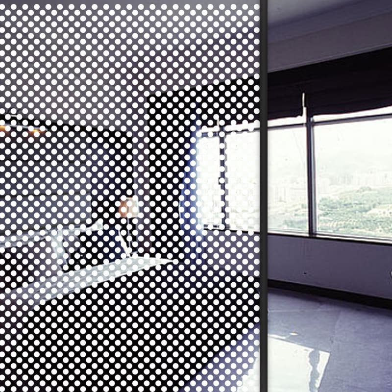 Wholesale 3mm white dot pattern glass film for windows, kitchen PET decorative film, office partition window sticker
