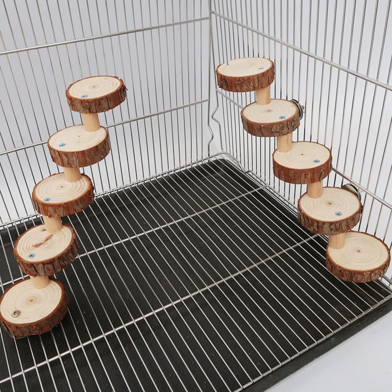 Hamster Toy Parrot Springboard Climbing Ladder Hamster Wooden Pier Ladder Toy Log Stairs Pet Toy