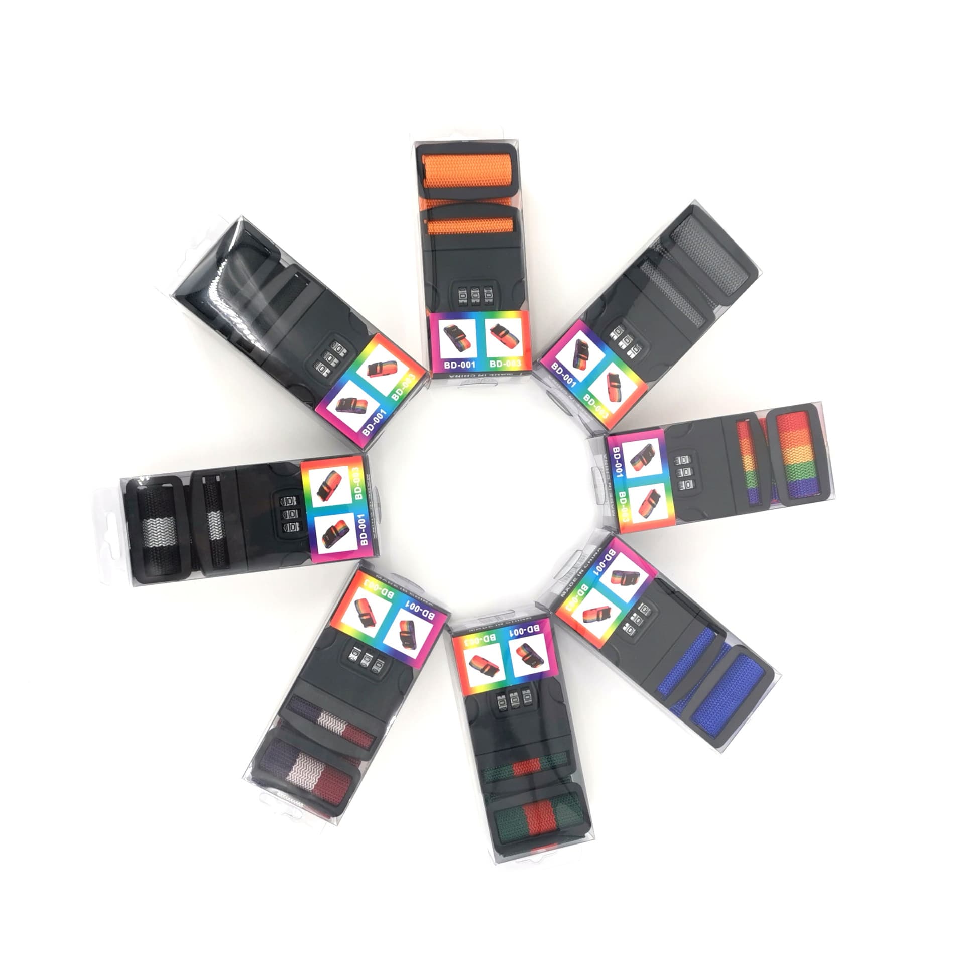 Factory Stock Boxed Luggage Strap, Password Lock Travel Belt, Straight-Line Suitcase Tie-Down Strap