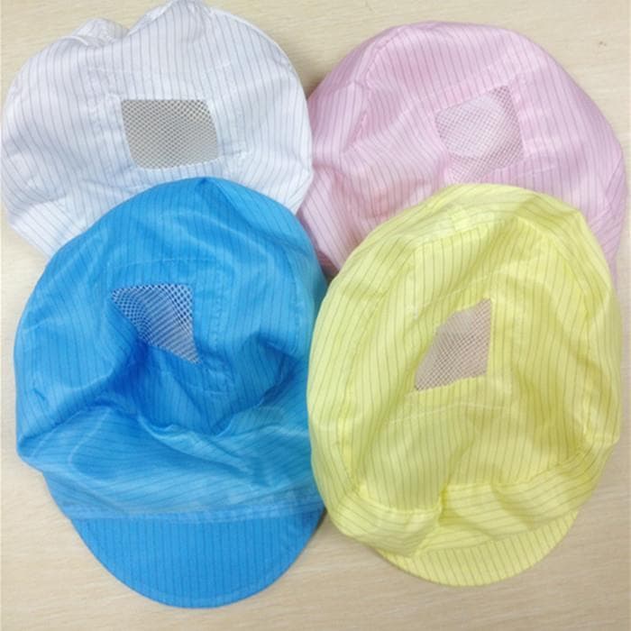 Dust-free workshop clean room special hat for workers, anti-static protective caps for men and women, striped hooded overalls