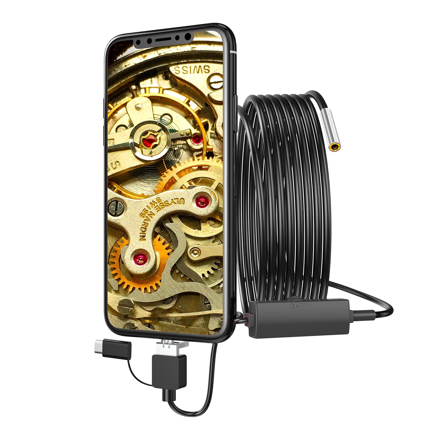720p HD Endoscope 3.9mm Ultra-Fine Industrial Endoscope Pipeline Maintenance Inspection Tool Flexible Hard Wire