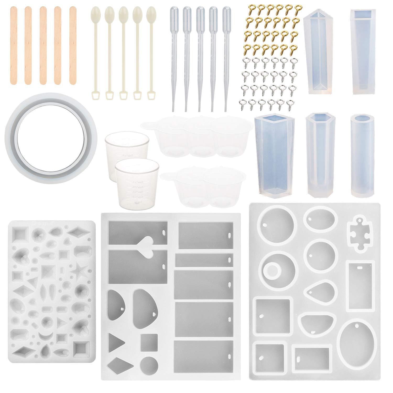 79-Piece Epoxy Resin Jewelry Tool Kit DIY Crystal Resin Jewelry Silicone Mold Accessories