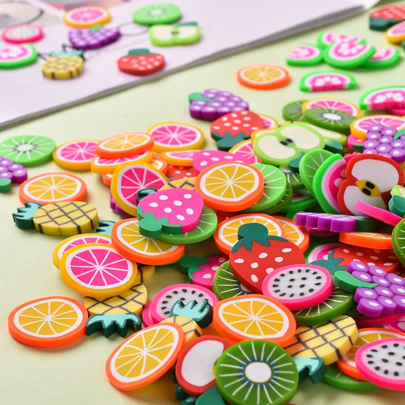 Factory direct supply hot selling soft clay 2cm large fruit slices diy quicksand mobile phone case accessories large ear stud accessories
