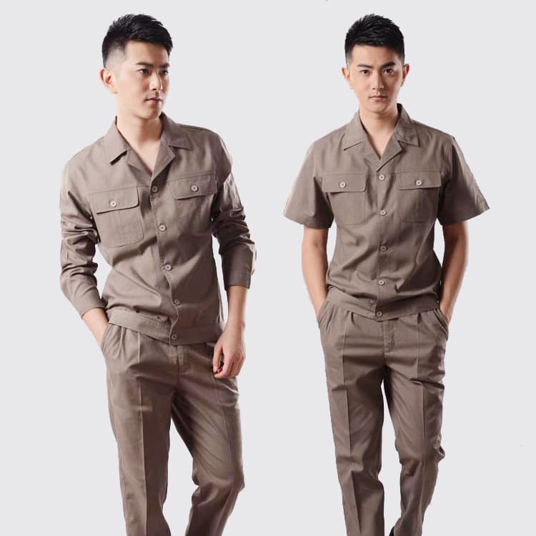 Men's Workwear Set Long Sleeve Short Sleeve Labor Protection Clothing for Construction Welding Auto Repair Factory Site Uniform