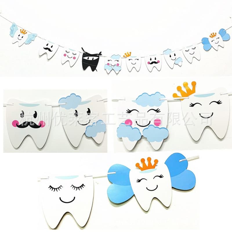 Amazon’s hot-selling tooth-loving day dental outfit for deciduous teeth replacement, first tooth lost, cartoon tooth fairy decoration