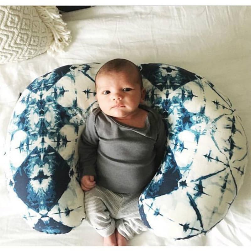 Baby U-shaped nursing pillowcase, ultra-soft pressed foam patchwork pillowcase, elastic printed pillowcase, removable Minky pillowcase
